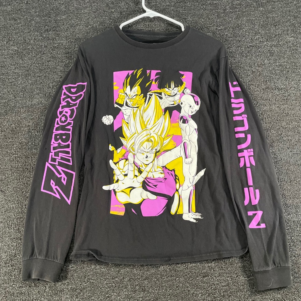 Dragon Ball Z Graphic T-Shirt Mens Small Black Good Long Sleeve Goku Frieza 2019